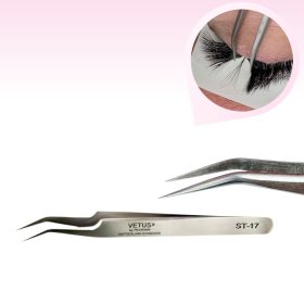 VETUS ST-17 hajlított izoláló szempilla csipesz