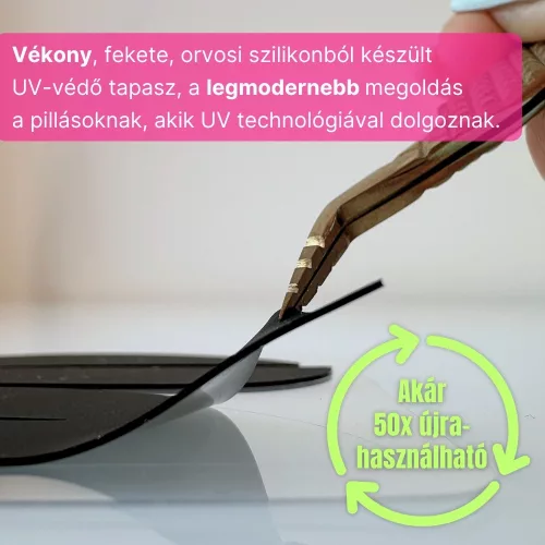 Fekete szilikon UV-védő tapasz felső és alsó szemhéjra