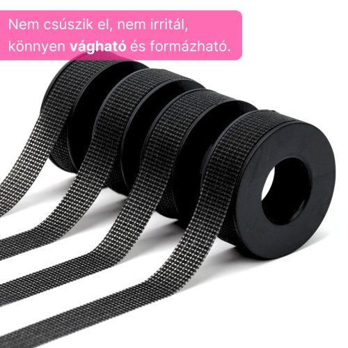 Fekete szilikon ragasztószalag - 1.25 cm