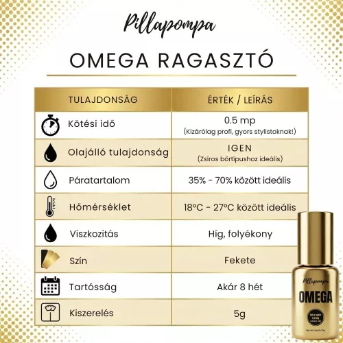 Omega olajálló műszempilla ragasztó
