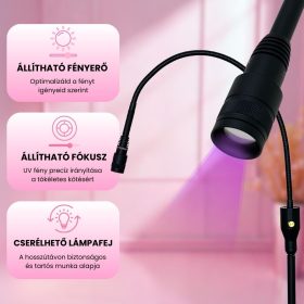 UV LED műszempilla építő lámpa - fekete